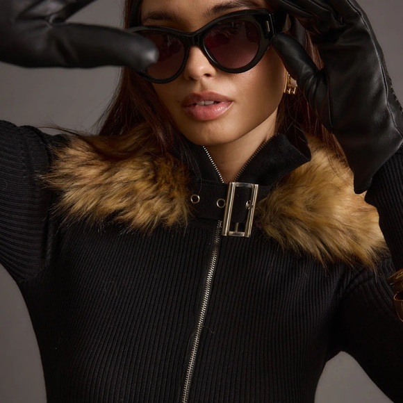 Bucket Down Faux Fur Hat. Black. OS NWT main image 6